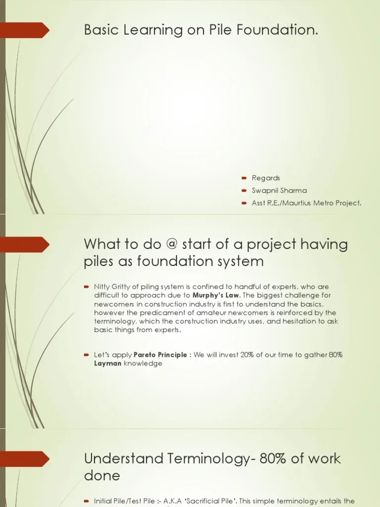 Test Pile-Initiating The Project | PDF | Structural Load | Deep Foundation