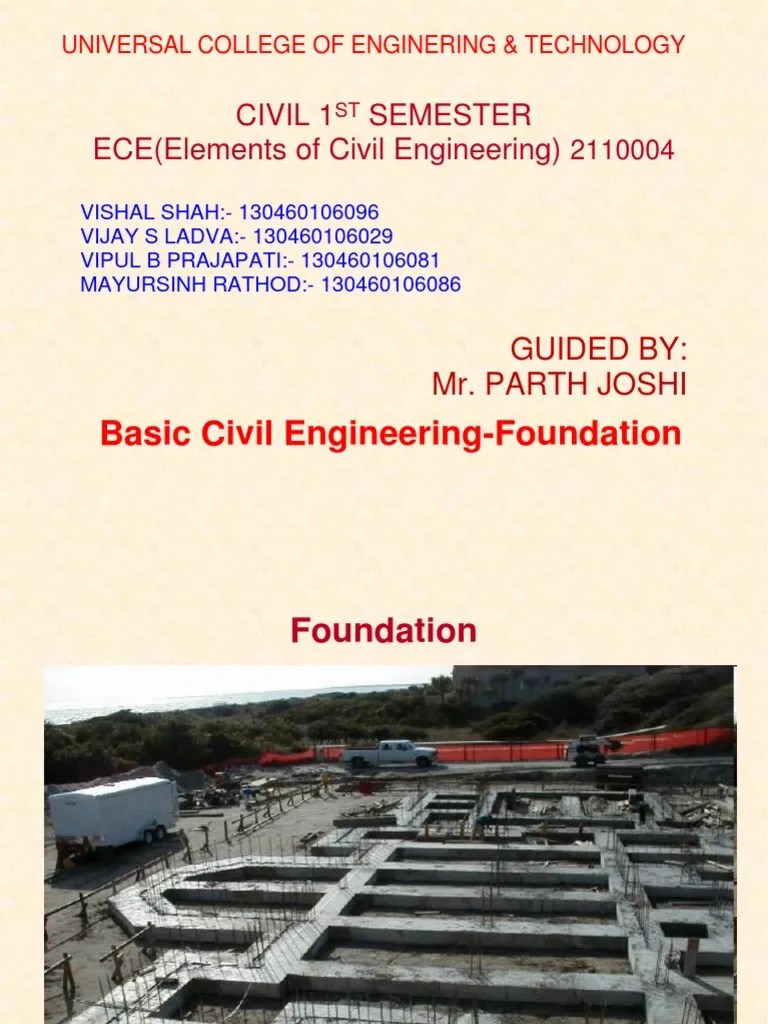 Basic Civil Fondation By Civil1st Sem | PDF | Deep Foundation | Column