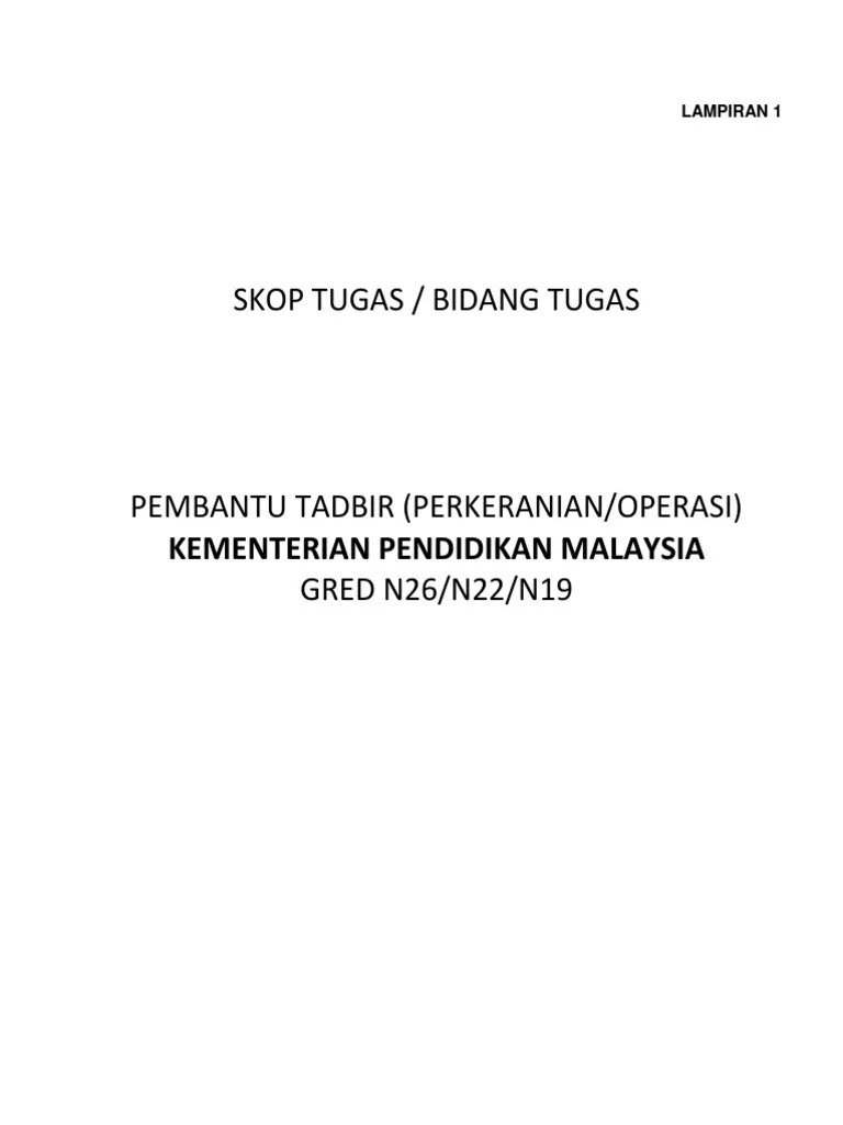 (sila sertakan senarai tugas jawatan yang ditandatangani oleh pemohon dan ketua jabatan, salinan. Bidang Tugas Pt Pdf