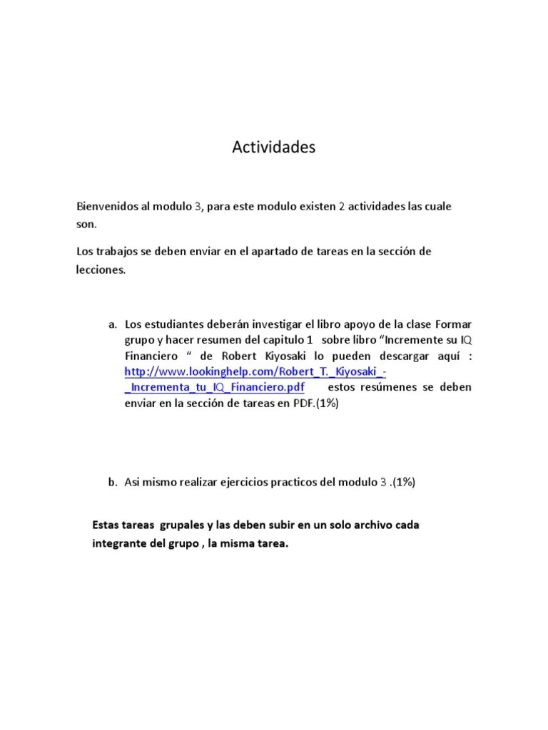 Actividades MODULO 3 | PDF | Crecimiento Personal Y Profesional