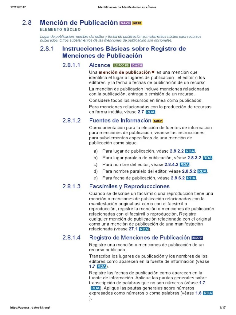 2.8.2 RDA Toolkit | PDF | Publicación | Comunicación Humana