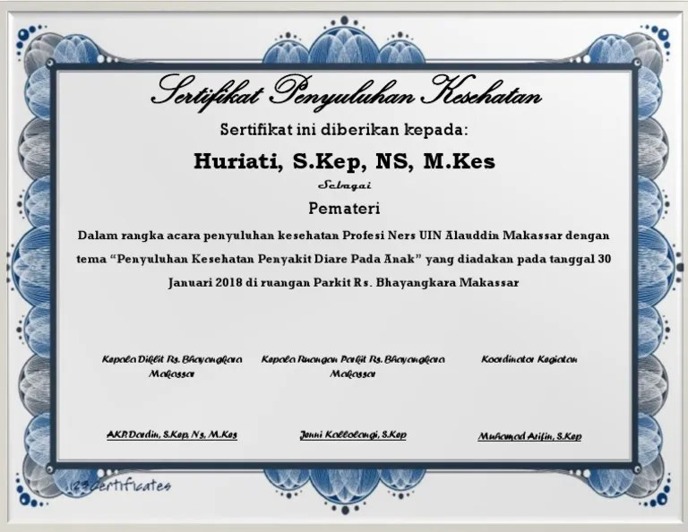 Sertifikat Penyuluhan | PDF