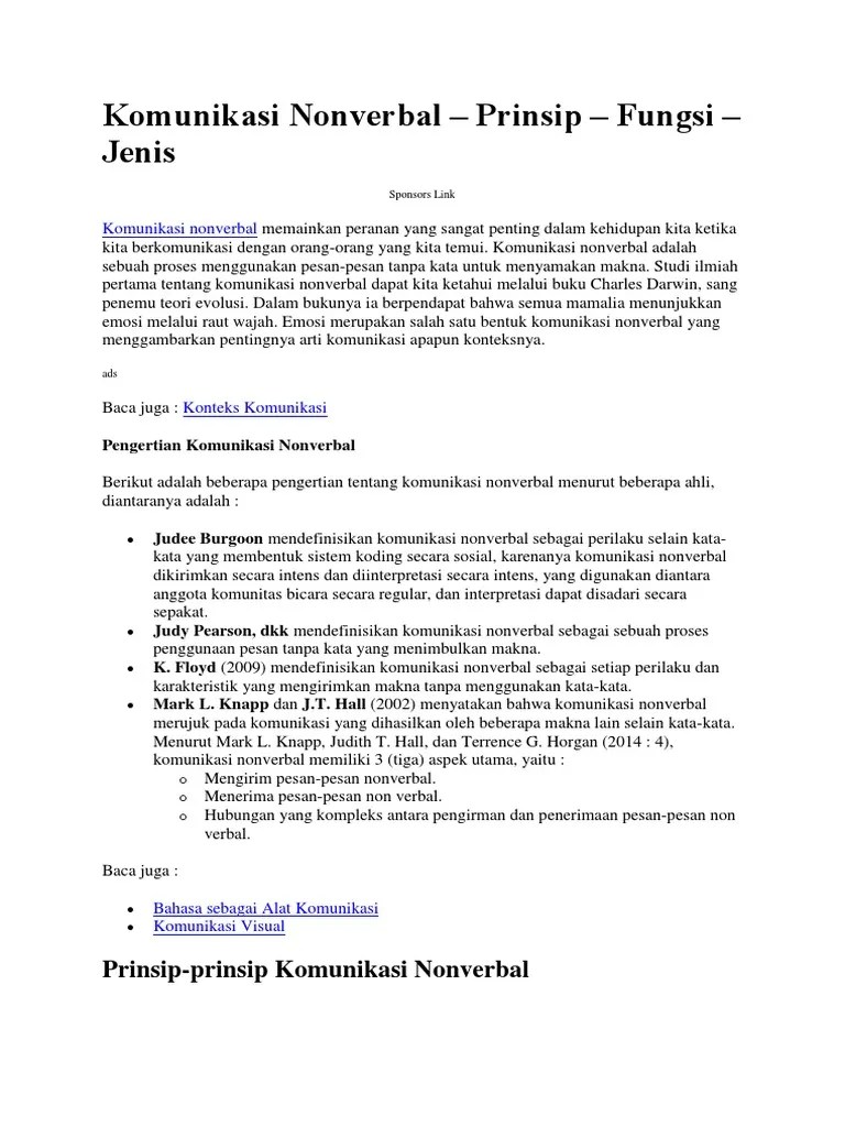 Komunikasi Nonverbal | PDF
