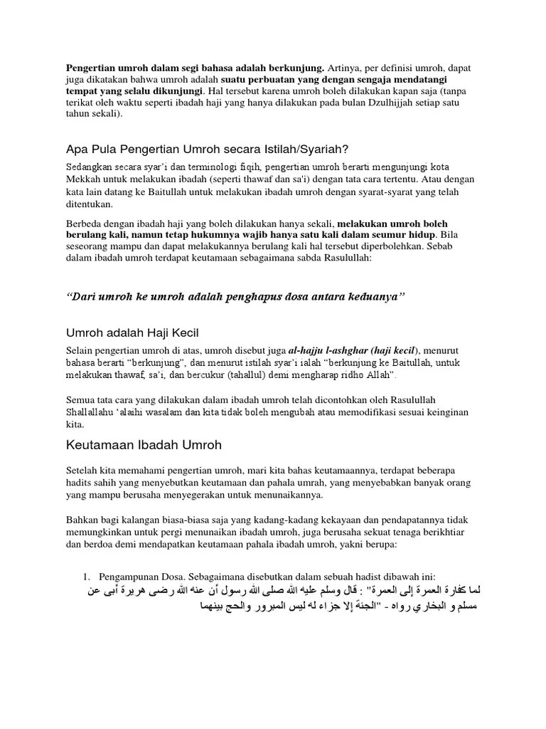 Mengerjakan Haji Dan Umrah Sekaligus Disebut - Coba Sebutkan