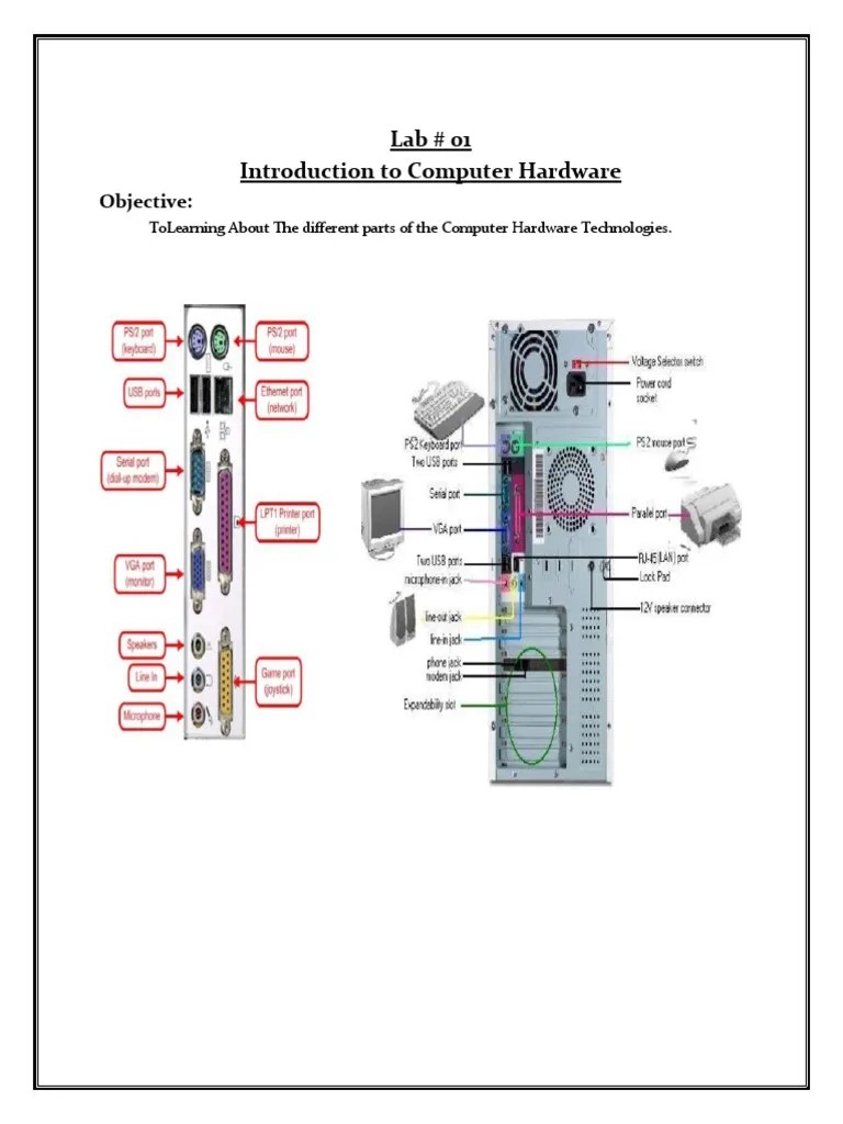 Lab # 01 Introduction To Computer Hardware: Objective | PDF | Bios ...