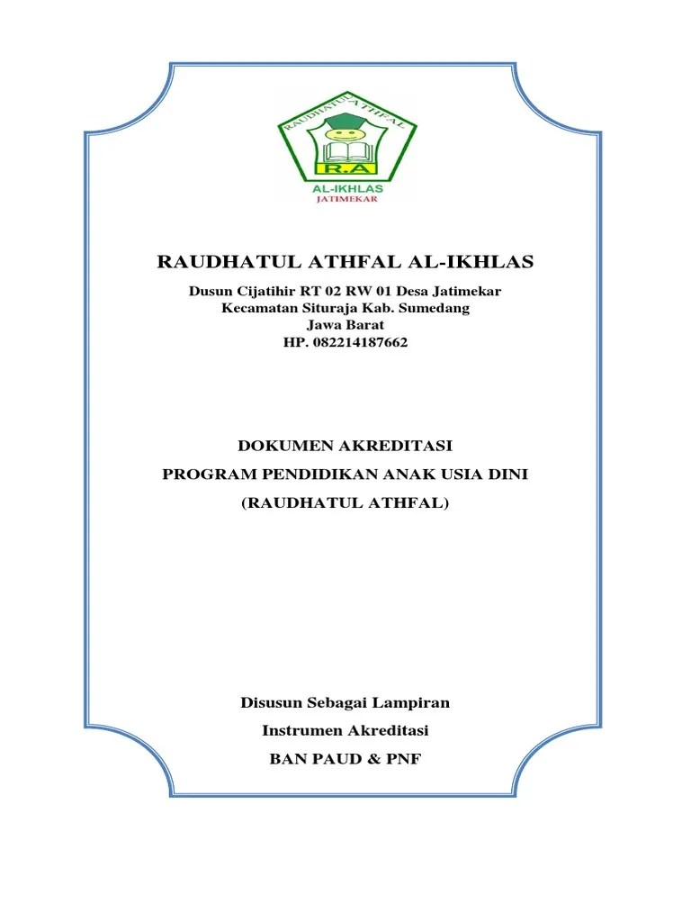 Sispena 3.1 untuk akreditasi lembaga paud dan pnf merupakan program. Cover Akreditasi Pdf