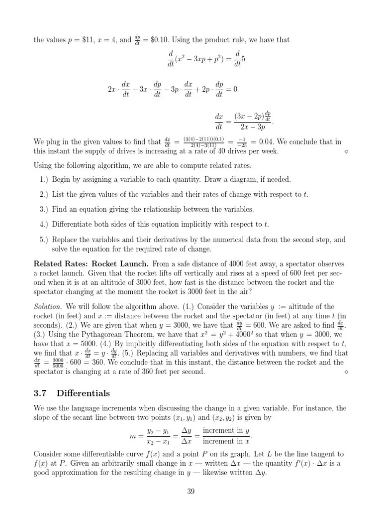 MATH 115: Lecture XIII Notes | PDF | Approximation | Derivative