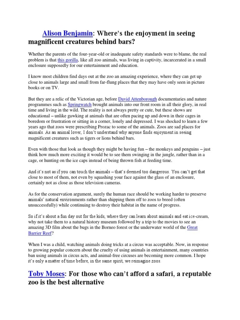 Zoo Should Be Banned | PDF | Zoo | Lion