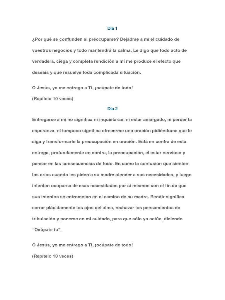 Novena Del Abandono A La Voluntad De Dios | PDF | Amor | Oración