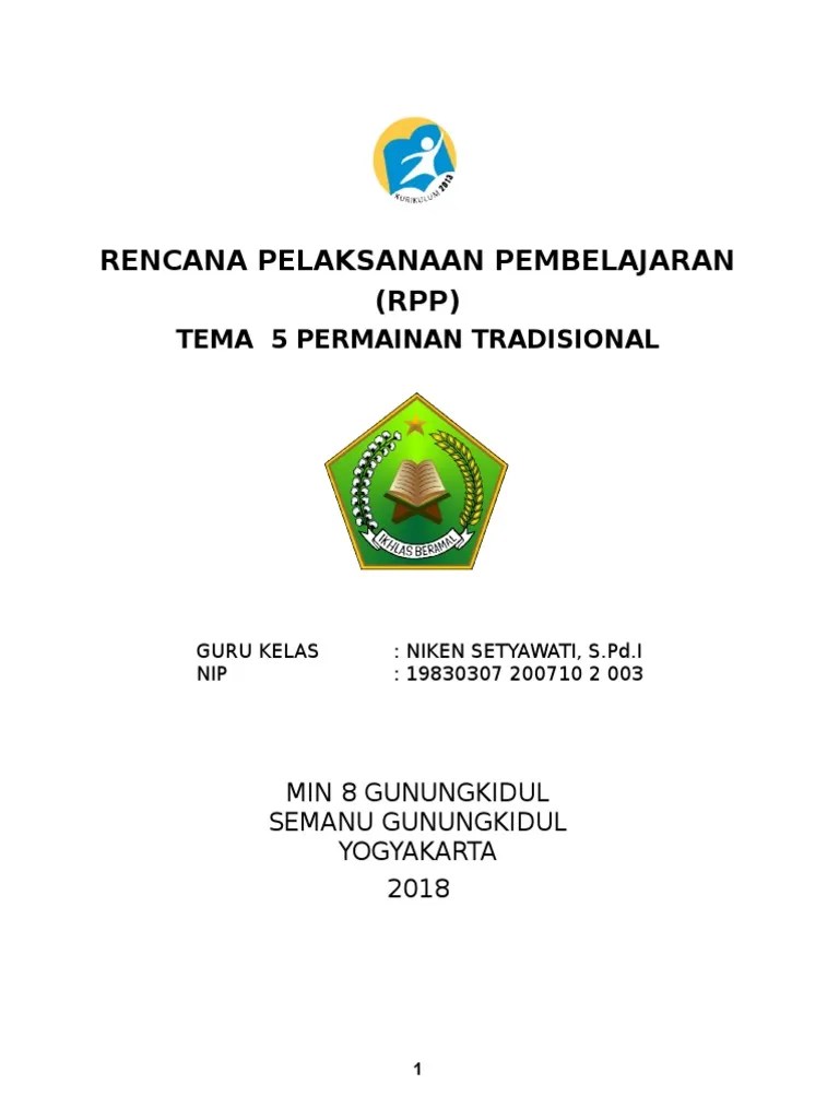 RPP Kelas 3 Tema 5 Permainan Tradisional | PDF