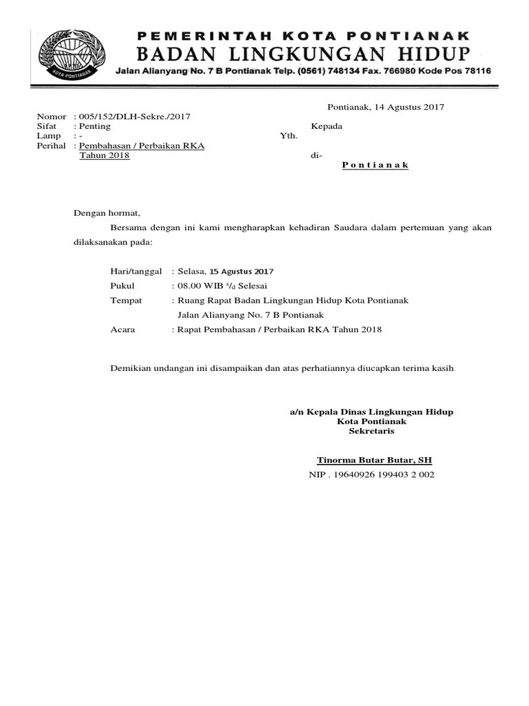 16 Contoh Surat Undangan Rapat Perusahaan Sekolah Dll Contoh Surat 