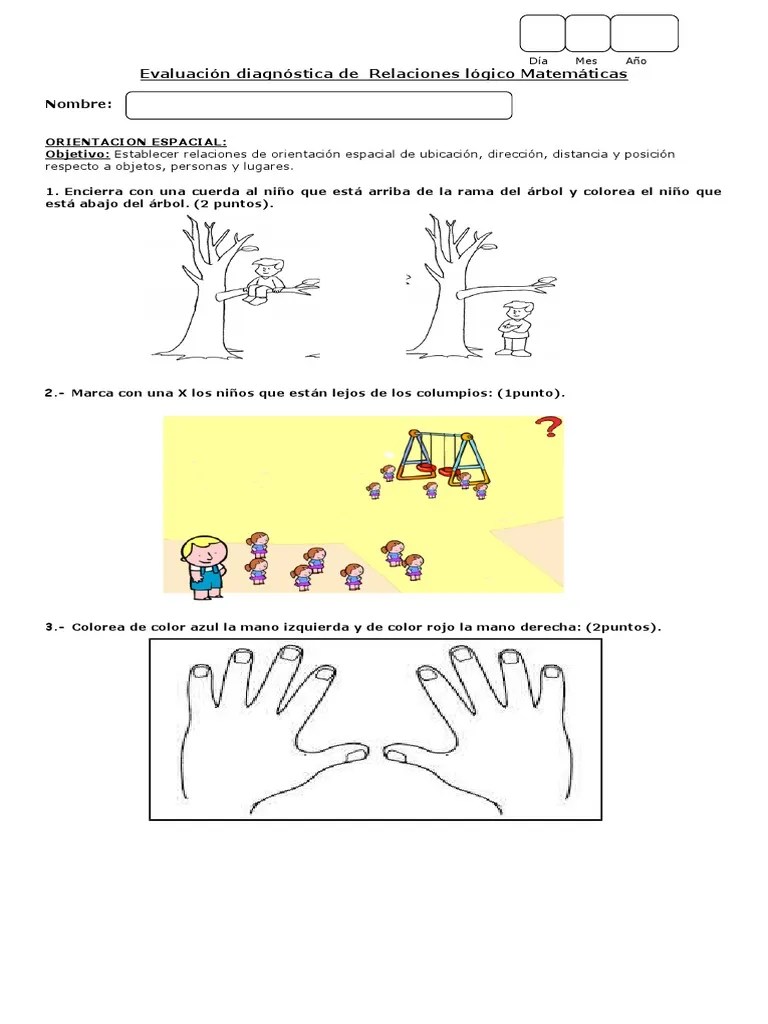 Evaluacion Diagnostico Matematica Pre Kinder 2018 | PDF | Color | Enseñanza De Matemática