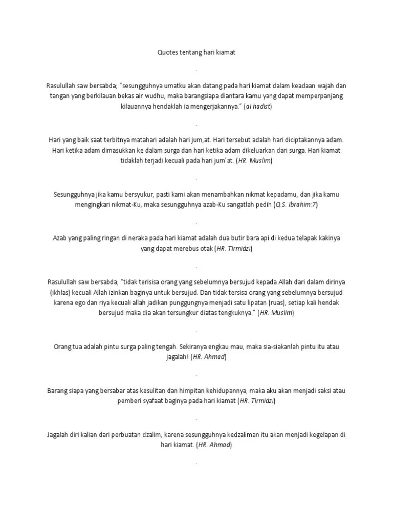Quotes Tentang Hari Kiamat | PDF