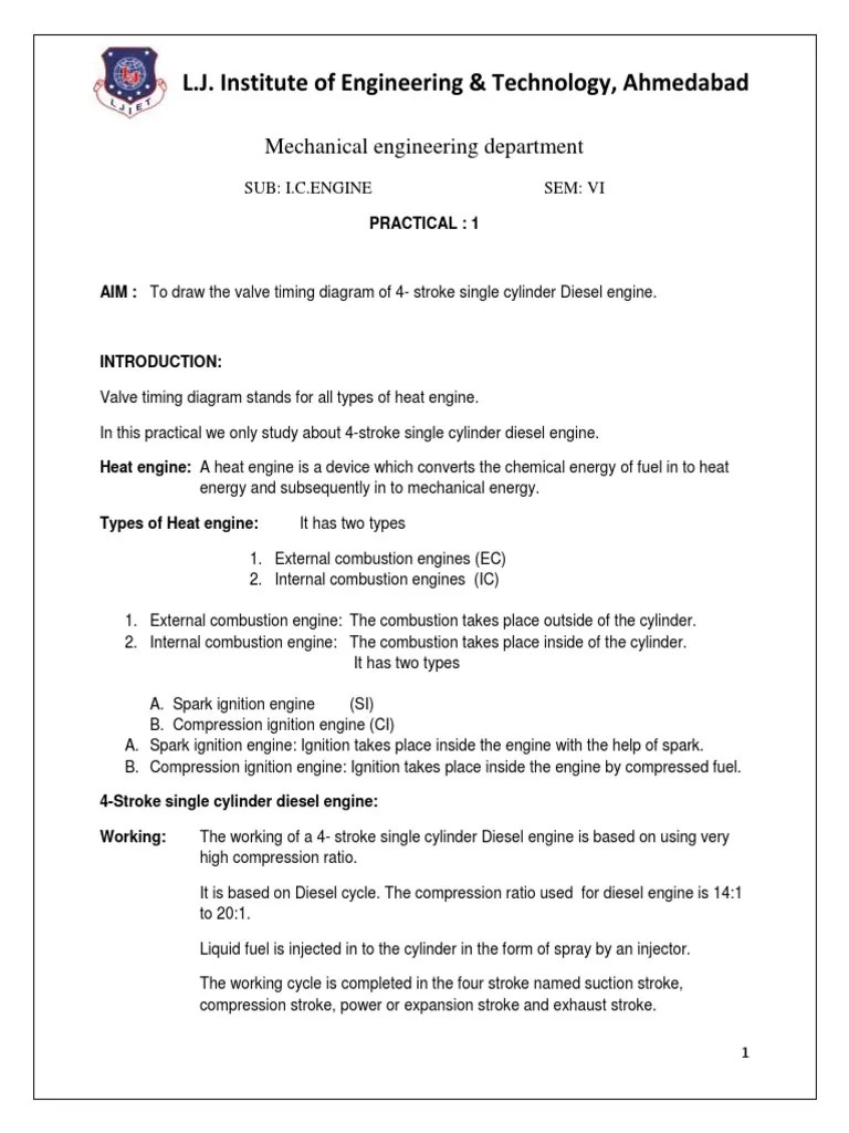 Valve Timing Diagram PDF | PDF | Ignition System | Internal Combustion Engine