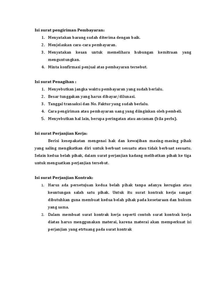 Sebutkan cara pengiriman, waktu pengiriman, metode pembayaran, dan juga cara . Isi Surat Pengiriman Pembayaran Adalah Sebagai Berikut Pdf