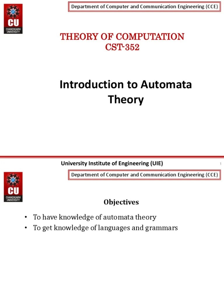 Intro To Automata Theory | PDF | Theory Of Computation | Computational Complexity Theory