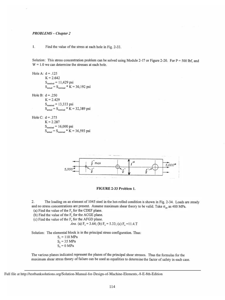 Solution Manual For Design Of Machine Elements, 8 E 8th Edition | PDF ...