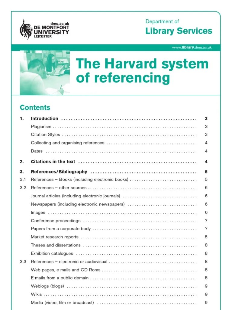 The harvard system of referencing
