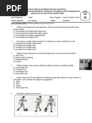 Kunci jawaban penjaskes smp kelas 9 semester ganjil (disini). To Usbn Pjok Smp Paket Utama A 2018 Pdf