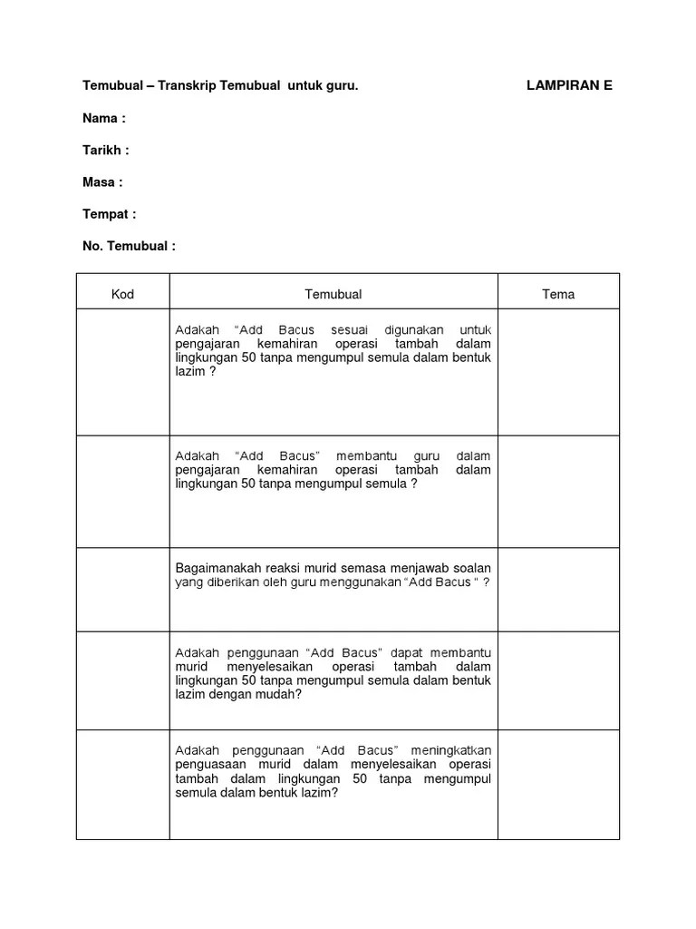 Contoh skrip temu bual orang sumber.docx. Transkrip Temu Bual Pdf