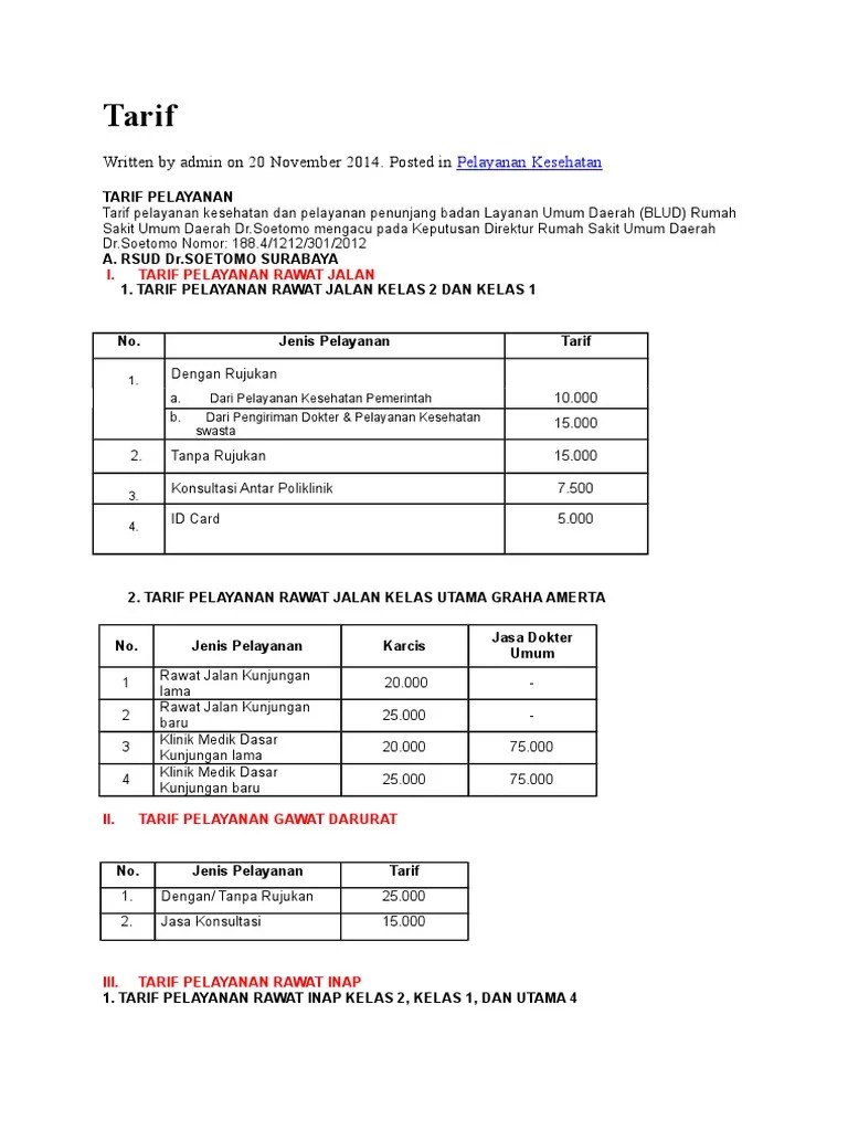 Biaya elektrokardiogram bervariasi tergantung dari rumah sakit yang menyelenggarakannya. Tarif Dr Soetomo Pdf