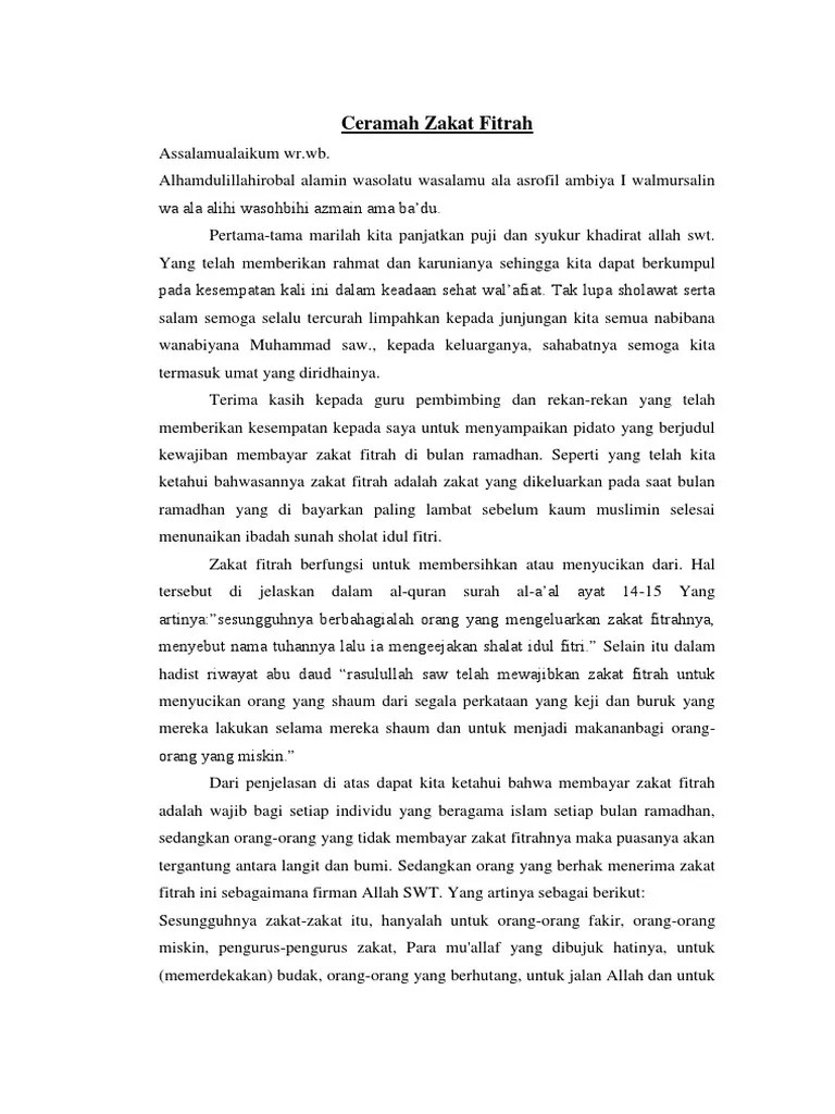 Contoh soal agama islam tentang zakat fitrah a. Ceramah Zakat Fitrah Pdf