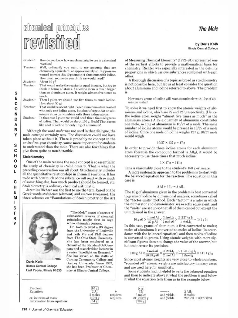 The Mole | PDF | Mole (Unit) | Stoichiometry