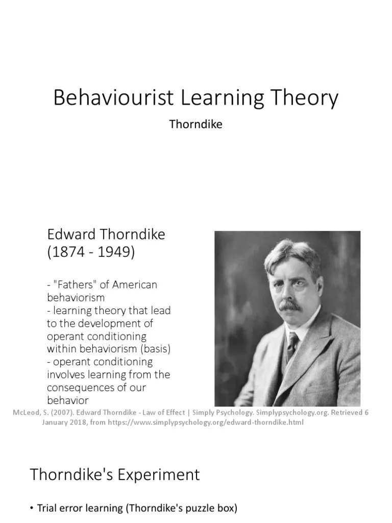 Behaviourist Learning Theory | PDF | Behaviorism | Psychological Theories