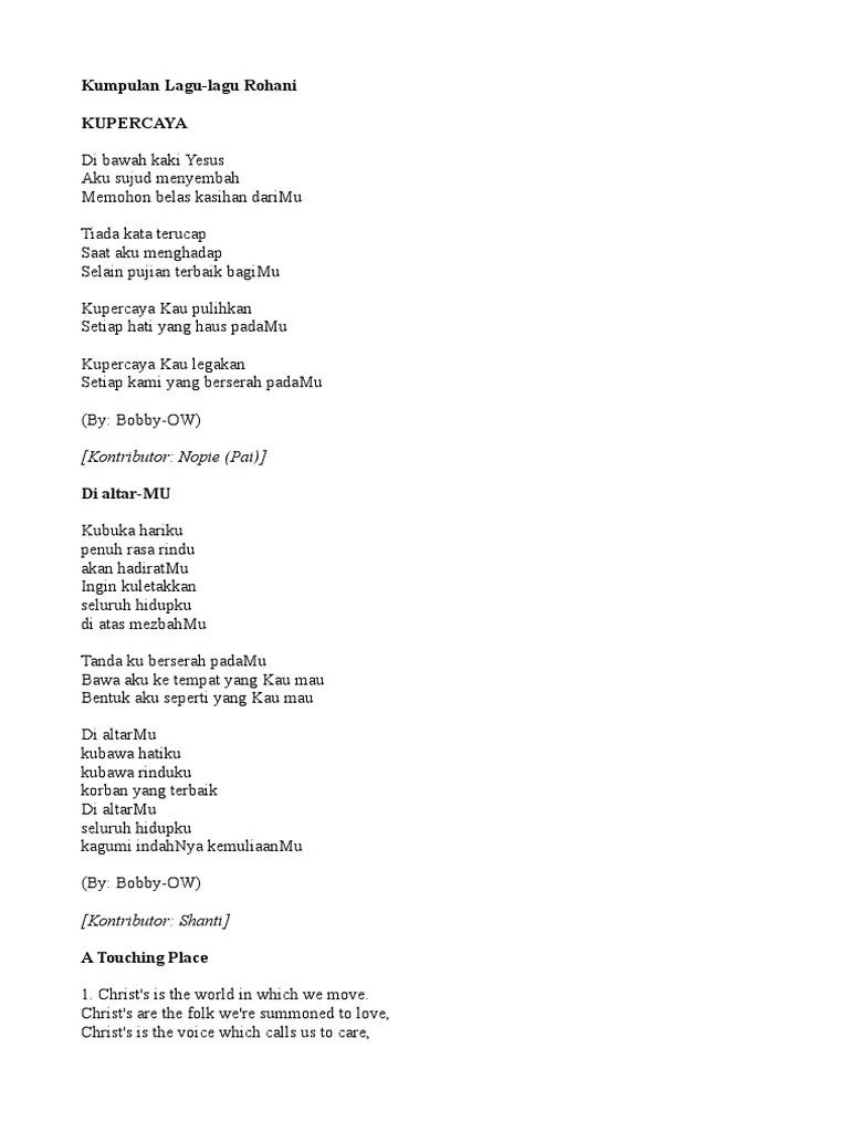 Ashe kasihmu tiada duanya lirik animasi. Lagu Rohani Pdf God In Christianity Genesis Creation Narrative