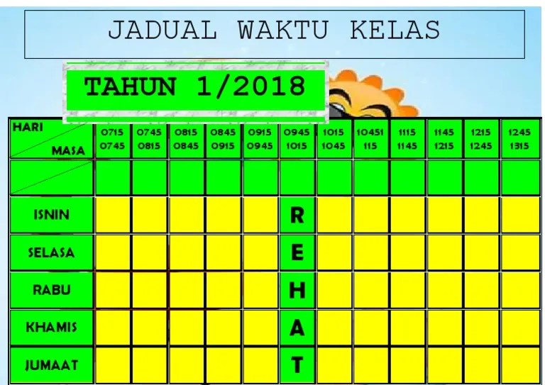 Template Jadual Waktu Kosong / Comparison Between Cuff Based Bp Machine And Ptt Based Bp Download Table