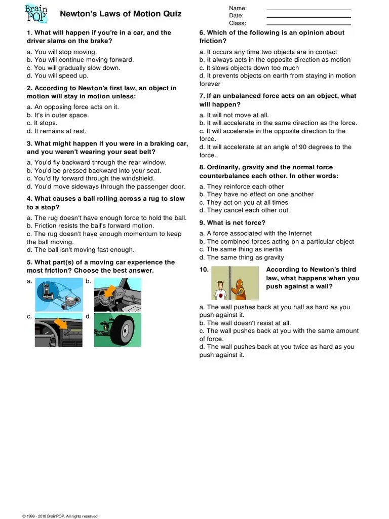 Brain Pop Quiz | Temporal Rates | Force