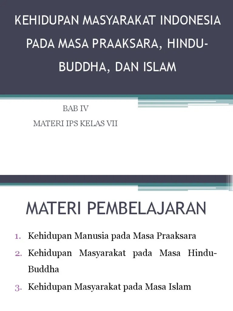Kehidupan Manusia Pada Masa Praaksara Hindu Budha Dan Islam