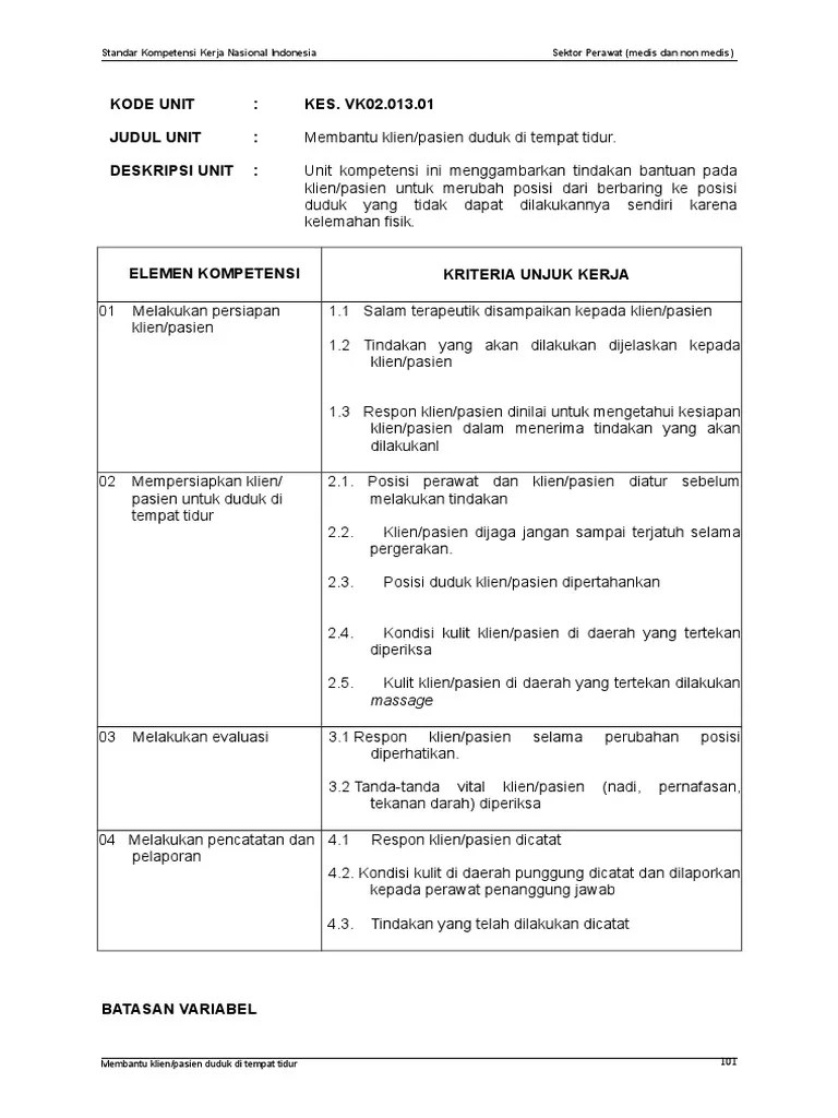 Membantu Klienpasien Duduk Di Tempat Tidur | PDF
