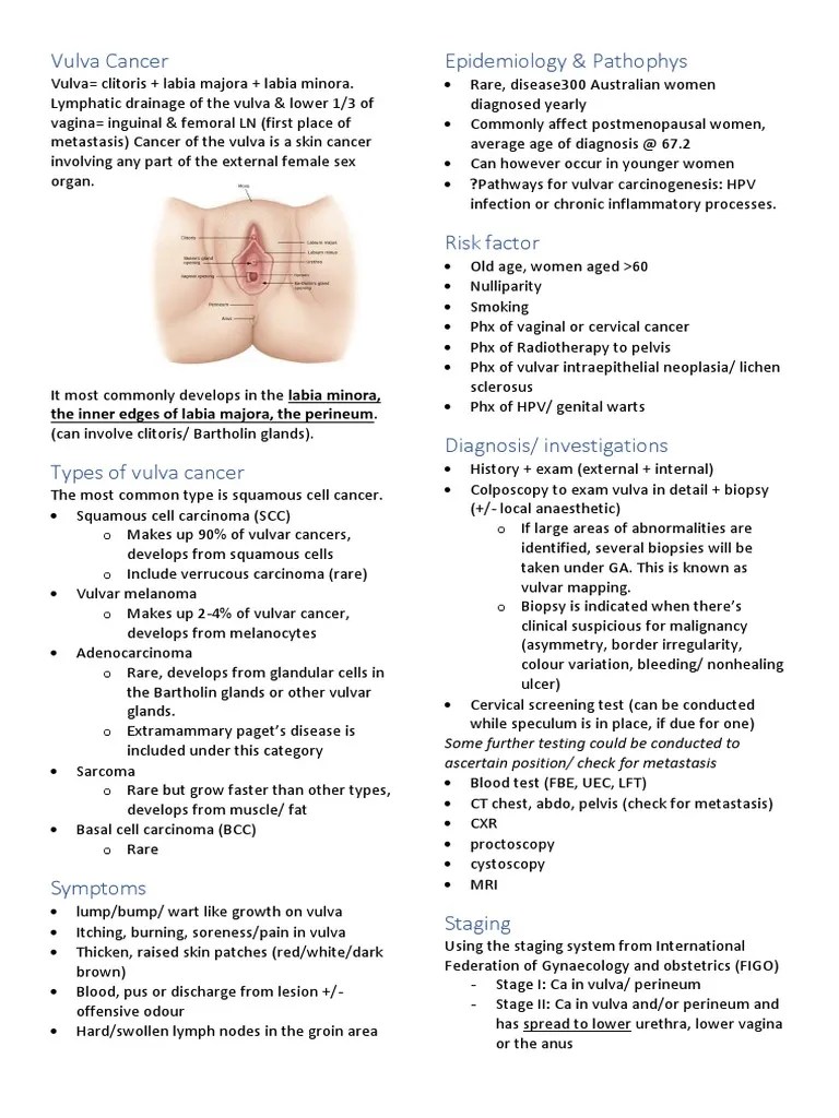 17/03/2021 · a developing tumor in the area can also cause this issue, though this is much rarer. Vulva Cancer Pdf Medical Specialties Diseases And Disorders