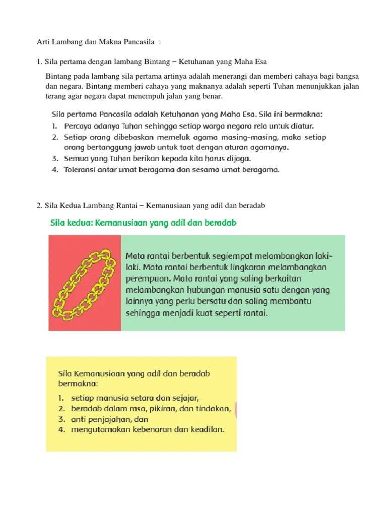 Arti Lambang Dan Makna Pancasila | PDF
