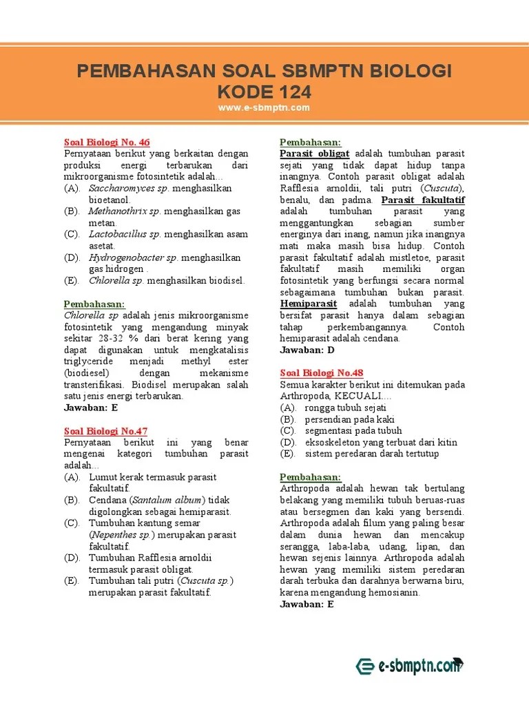 Top Pdf Soal Sbmptn Biologi Dan Pembahasan Lengkap 123dok Oleh parta setiawan Diposting pada 27 Juli 2021.