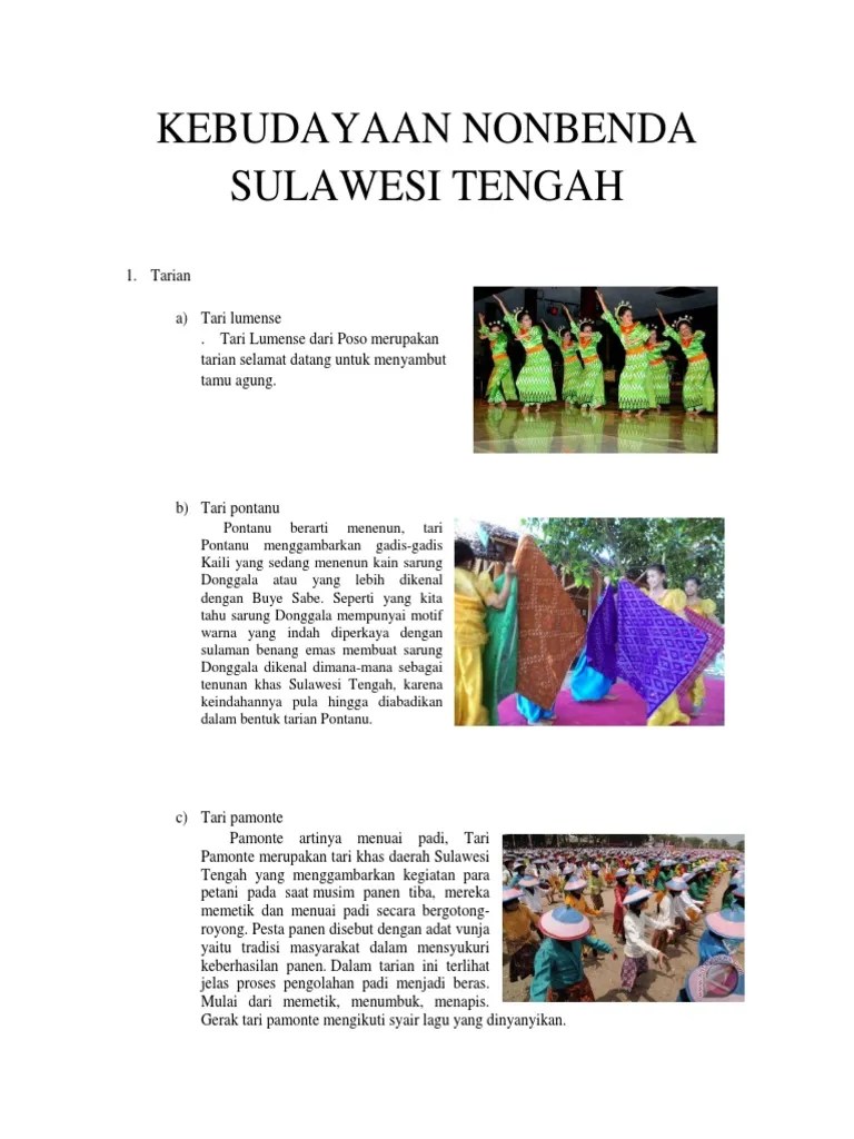 Upacara adat, ritual, festival daerah, tradisi. Kebudayaan Nonbenda Sulawesi Tengah Bbh Pdf