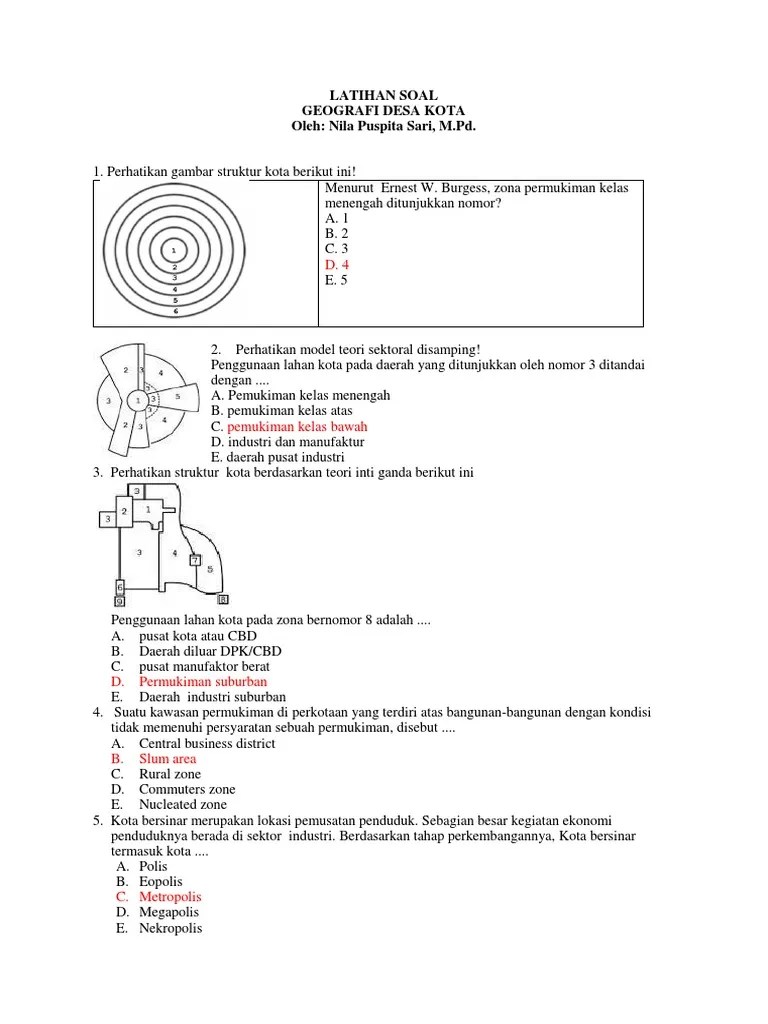 Soal Geografi Materi Desa Kota Guru Paud Cute766