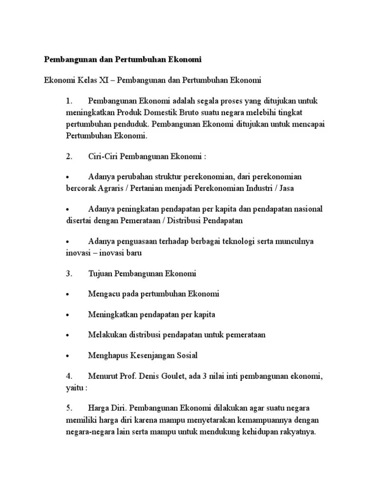 Pembangunan Dan Pertumbuhan Ekonomi | PDF