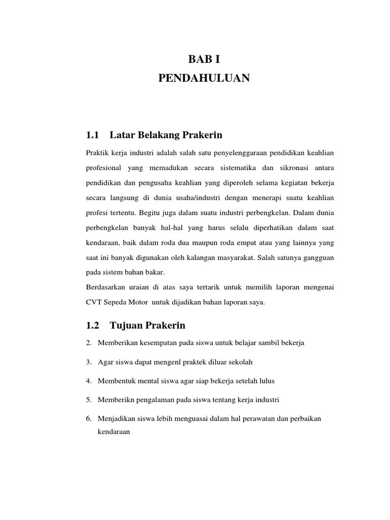 Inspeksi rutin yang berkaitan dengan belt conveyor, hal tersebut bertujuan untuk meningkatkan. Laporan Cvt Pdf