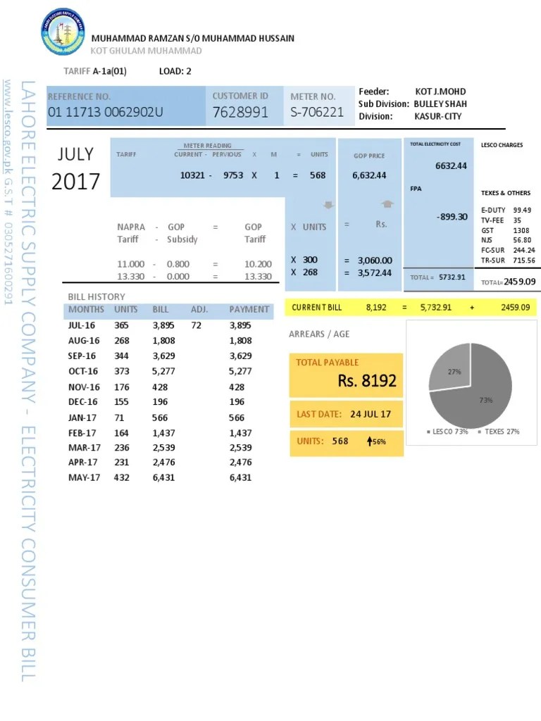New Format Of Lesco | PDF | Power (Physics) | Electric Power