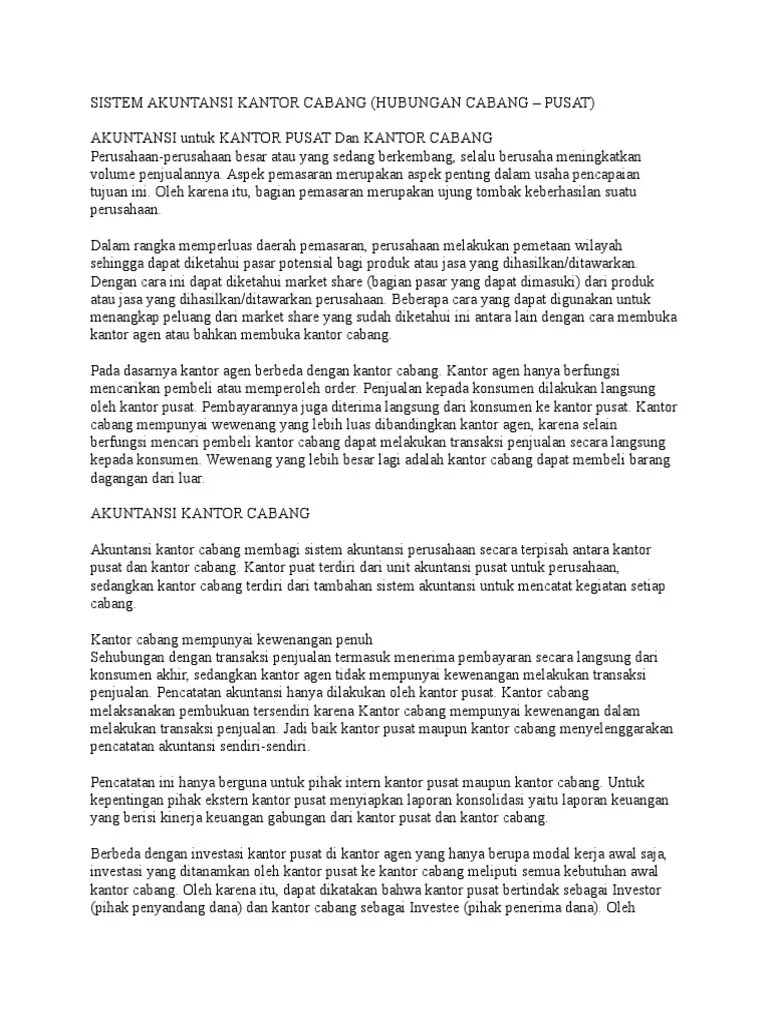 Pengertian Agen Dan Kantor Cabang | PDF