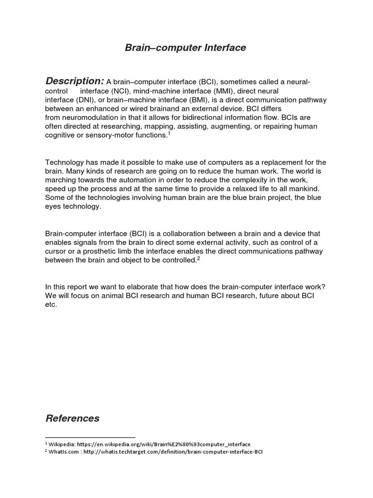 Brain Computer Interface | PDF | Cognitive Neuroscience | Neuroscience