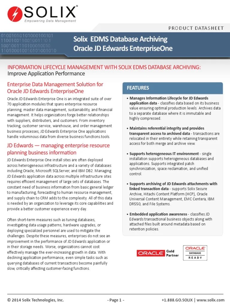 Enterprise Data Management Solution For Oracle JD Edwards EnterpriseOne ...