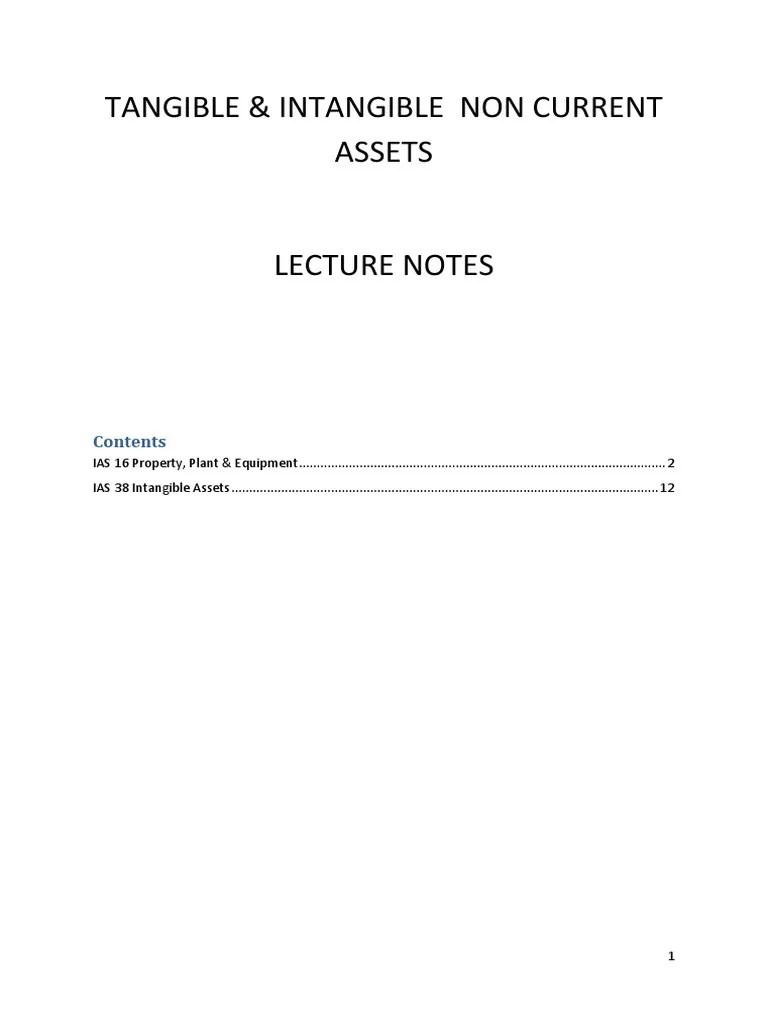 Tangible And Intangible Non Current Assets Lecture Notes | PDF ...