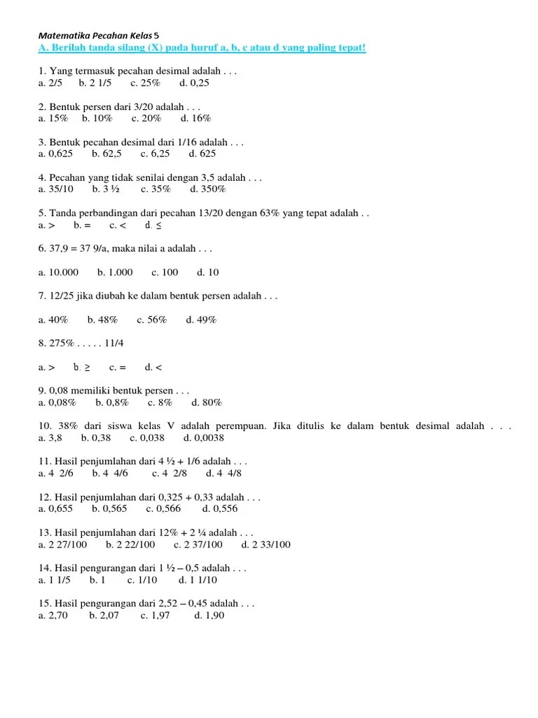 Matematika Pecahan | PDF