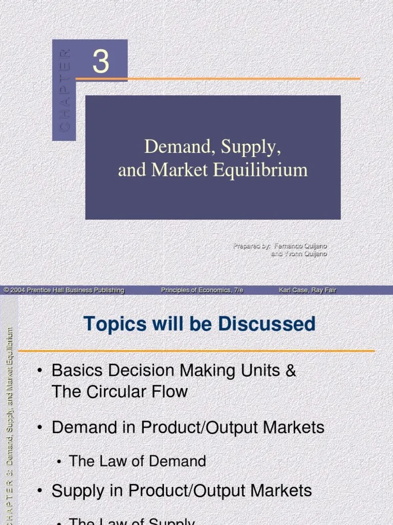 Chapter 3 Demand, Supply And Market Equilibrium | PDF | Supply (Economics) | Economic Equilibrium