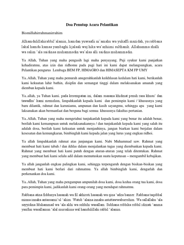 5420 - Doa Penutup Acara Pelantikan | PDF