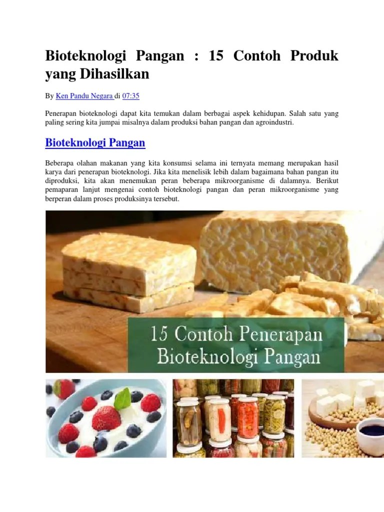 Bioteknologi Pangan | PDF