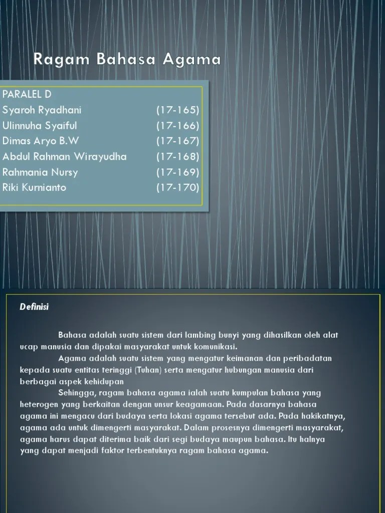 Ragam Bahasa Agama | PDF